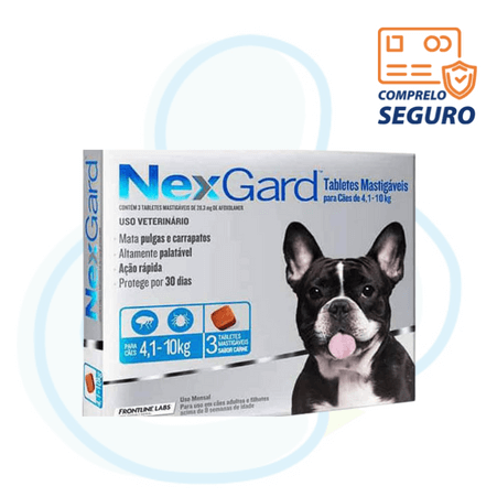 NexGard Pastillas Antipulgas 28.3 mg para 4.1 a 10 kg – Caja x 3und