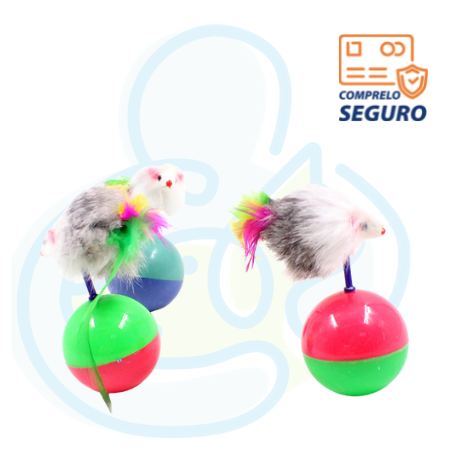 Pelota con Ratón de peluche